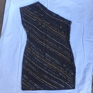 One shoulder fully beaded dress UK size 12 US 8